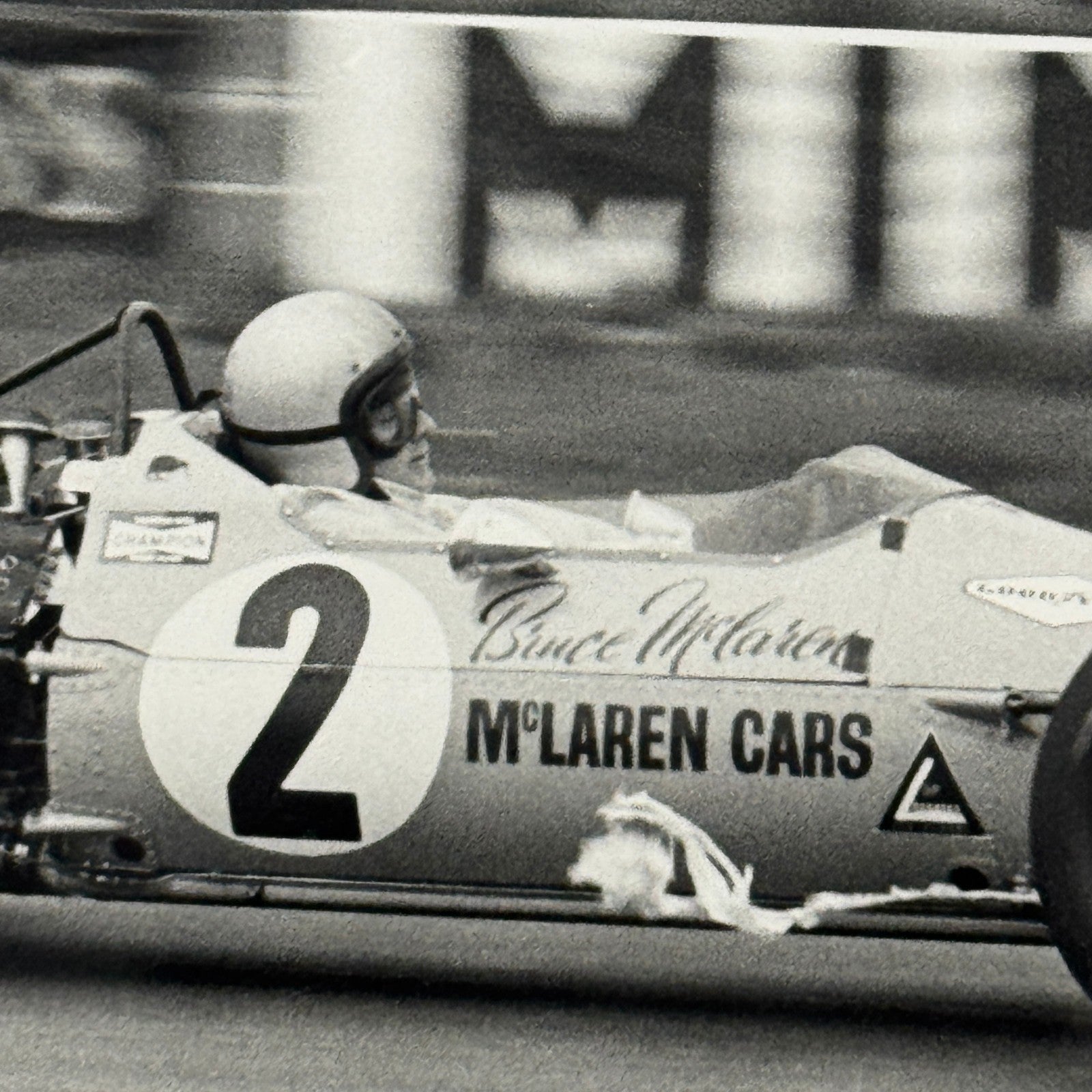 Vintage Racing Photo McLaren 1968 British Grand Prix Bruce McLaren Photograph