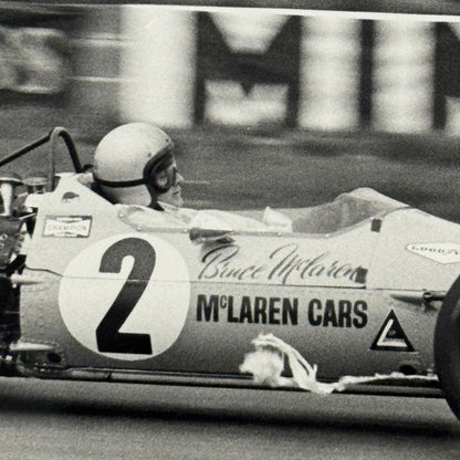 Vintage Racing Photo McLaren 1968 British Grand Prix Bruce McLaren Photograph