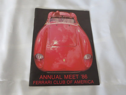 1986 Ferrari Club of America Annual Meet Program Book Magazine Testarossa +