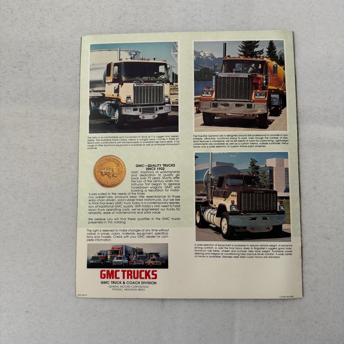 GMC Heavy Duty Truck Sales Brochure Catalog Brigadier Five Star General Astro