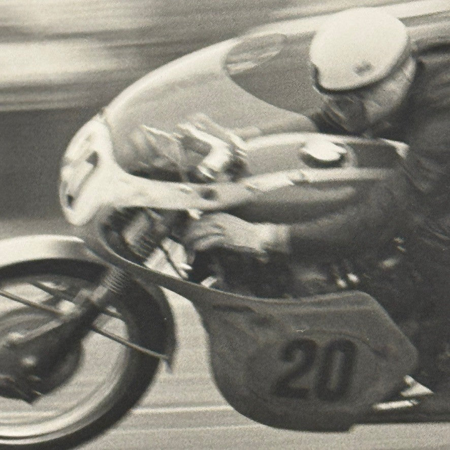 Vintage Motorcycle Racing Photo Photograph Print Unidentified Bike Rider