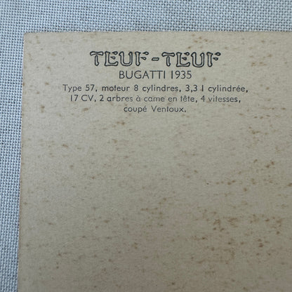 1935 Bugatti Coupe Ventoux Car Automobile Vintage Postcard Post Card