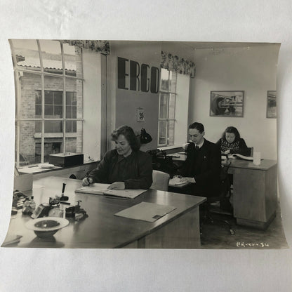 Antique Vintage Photograph Factory Office Workers - Denmark Ergo Trailer