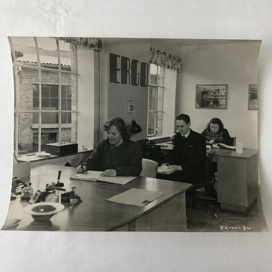 Antique Vintage Photograph Factory Office Workers - Denmark Ergo Trailer