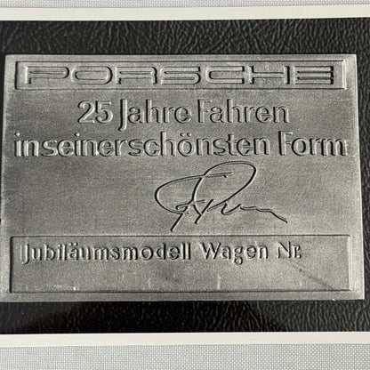 Porsche 25 Anniversary Plaque Badge Photo Photograph Print Factory Werkfoto