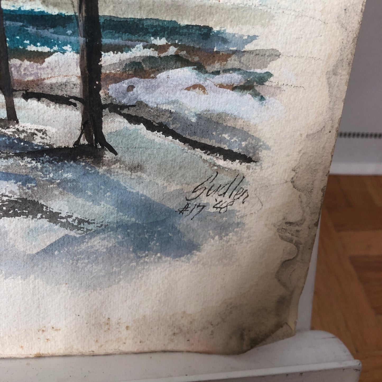 Vintage Painting Art Artwork Artist Arthur E Sudler 1948 Signed Trees