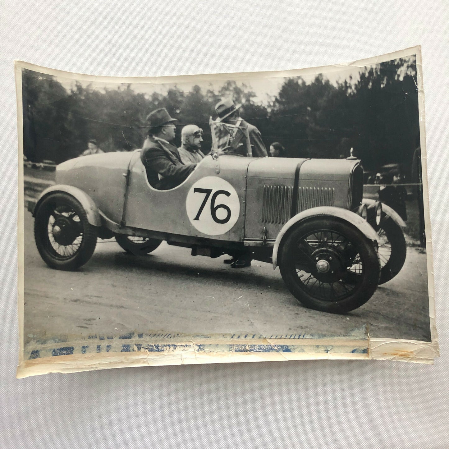 Vintage Racing Car and Driver Photograph Photo - Peugeot Sochaux ? 