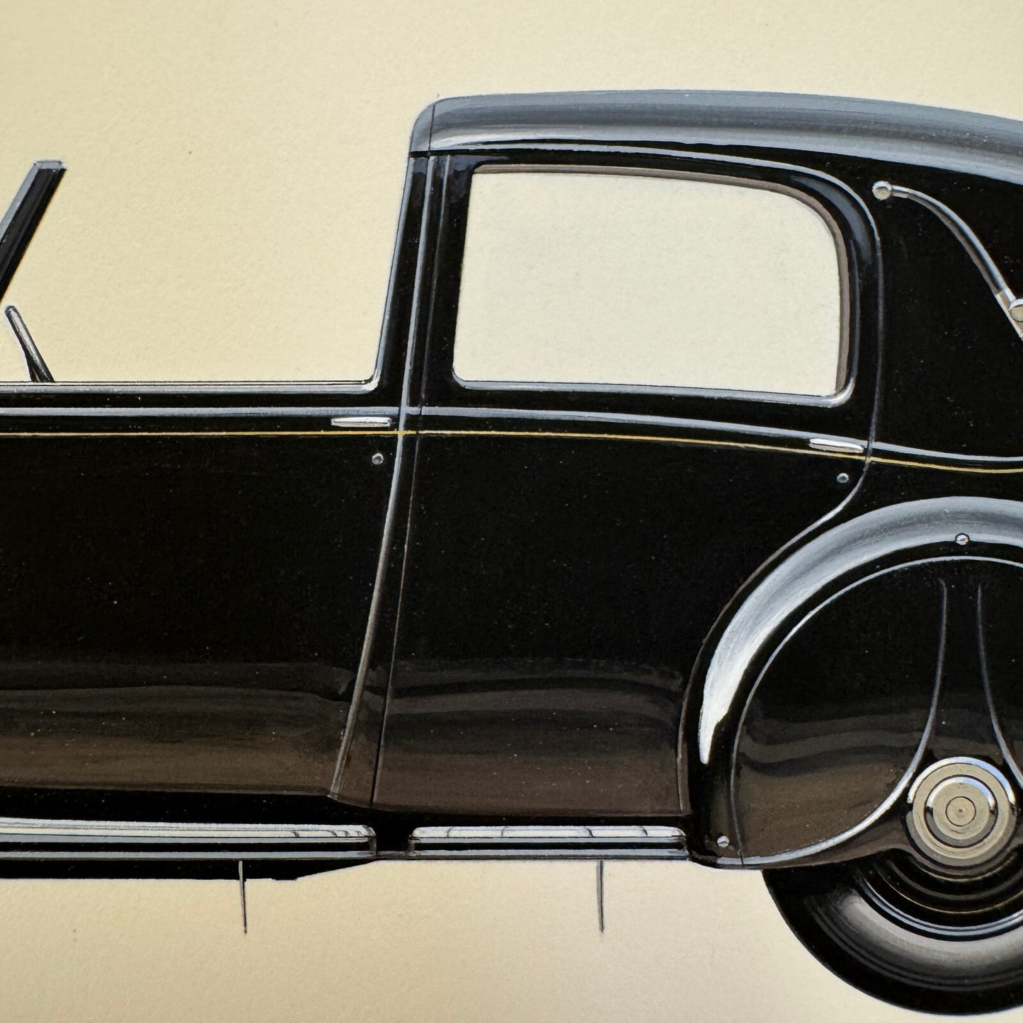 1937 Rolls Royce Phantom II Thrupp & Maberly Car Illustration Art Drawing