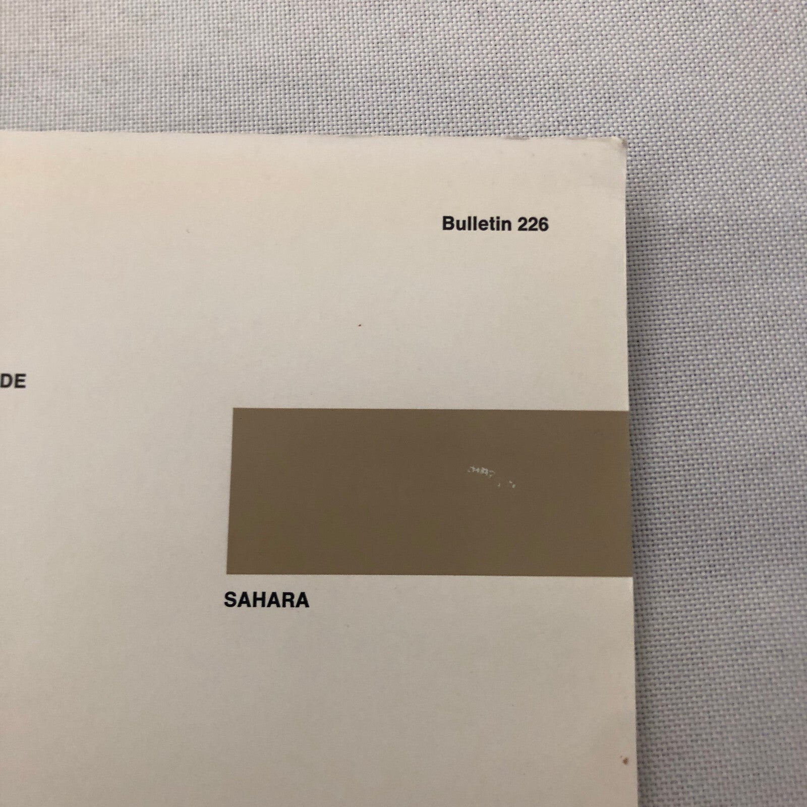 1967 BMW Car Dupont Paint Chip Color Sample Sheet SAHARA