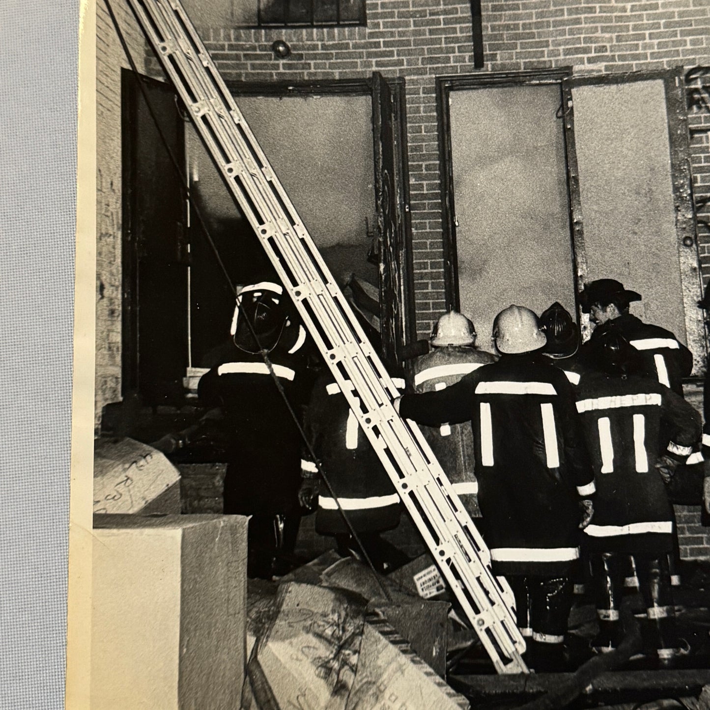 Firefighting Fire Fighter Fire Photo Photograph Print Vintage