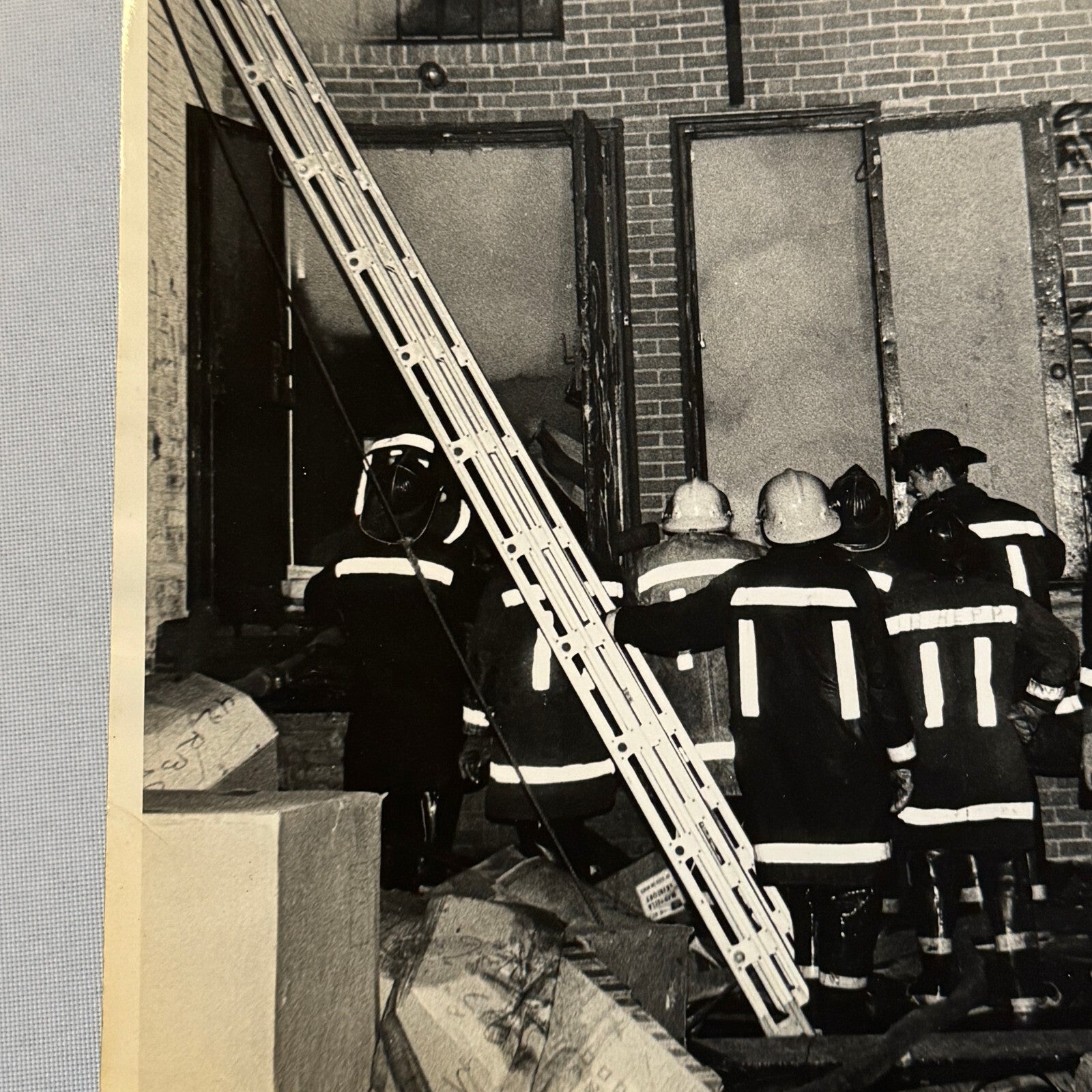 Firefighting Fire Fighter Fire Photo Photograph Print Vintage