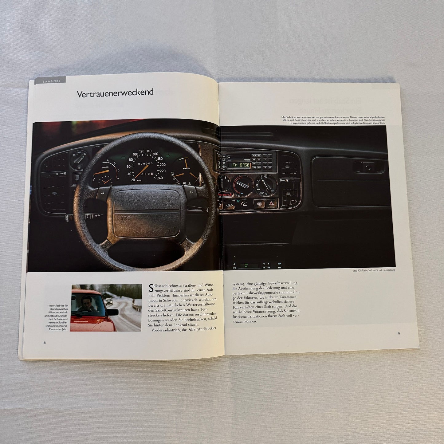 1993 Saab 900 Car Sales Brochure Catalog Saab 900 Cabriolet Turbo 16S GERMAN