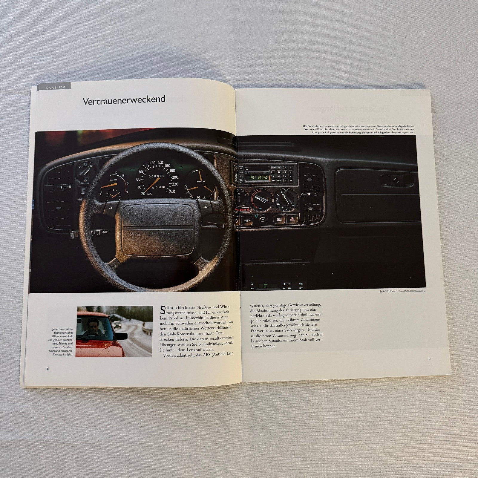 1993 Saab 900 Car Sales Brochure Catalog Saab 900 Cabriolet Turbo 16S GERMAN