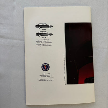 1990 Saab 900 Car Sales Brochure Catalog Saab 900 Cabriolet Turbo Aero SWEDISH