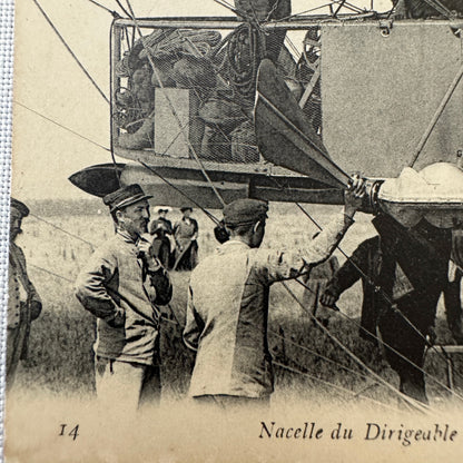 Vintage Zeppelin Airship Dirigible Postcard Post Card French Republique Military