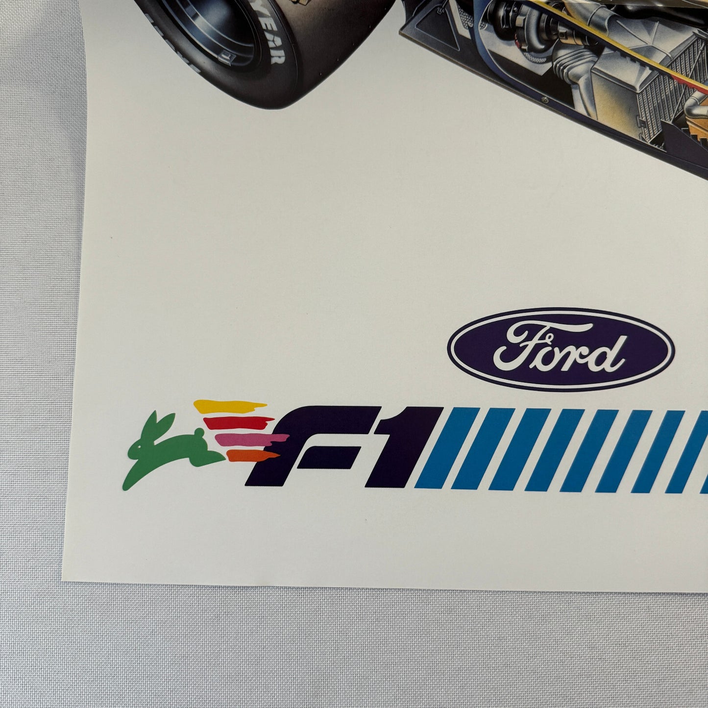 1987 Benetton Ford B187 F1 Formula One Racing Car Cutaway Illustration Poster