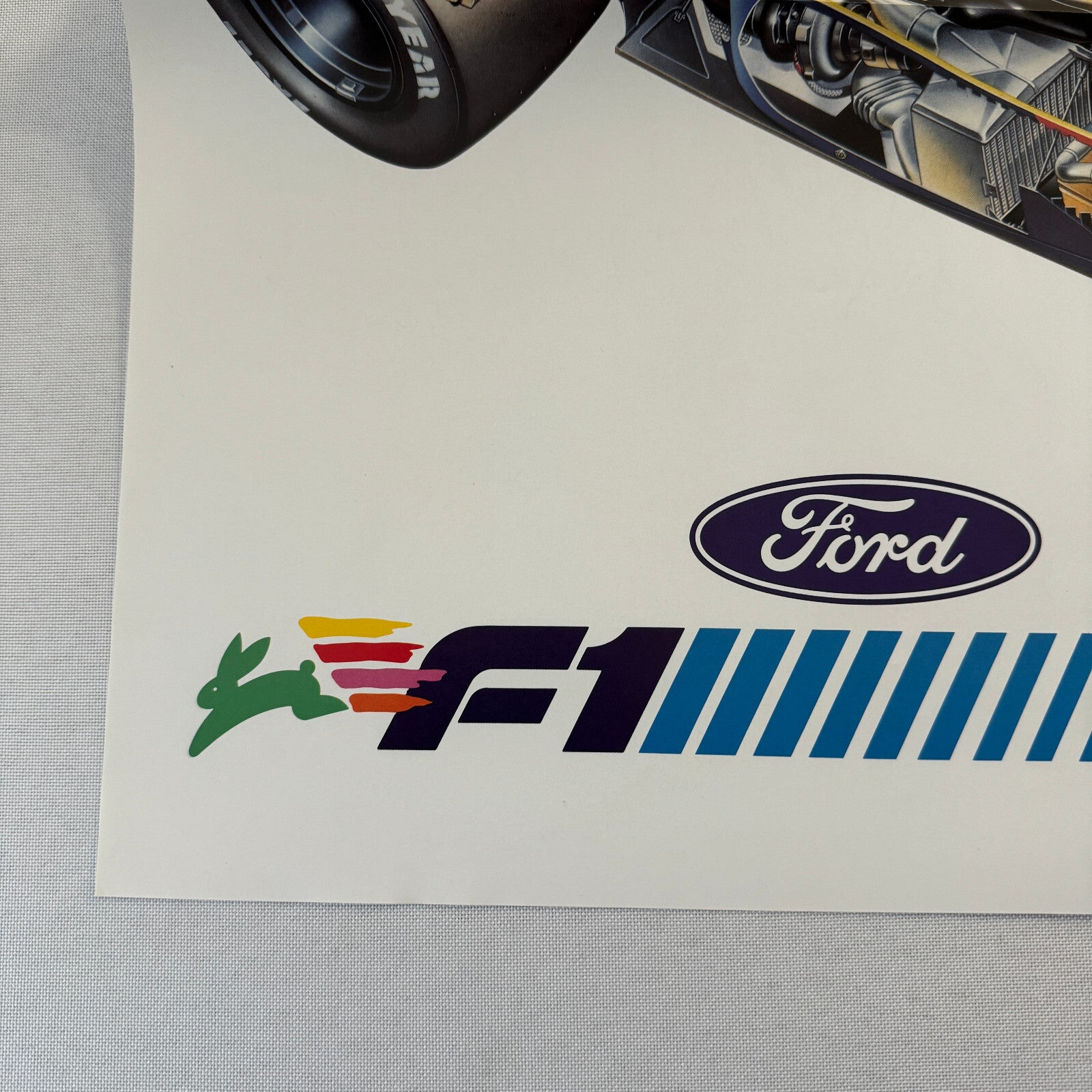 1987 Benetton Ford B187 F1 Formula One Racing Car Cutaway Illustration Poster