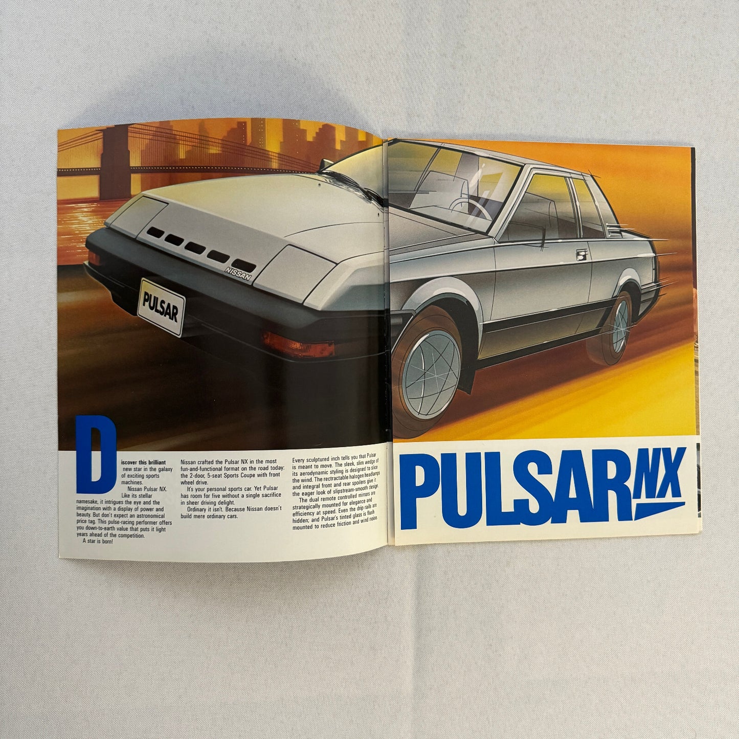 Nissan Pulsar NX Car Sales Brochure Catalog Advertising Vintage
