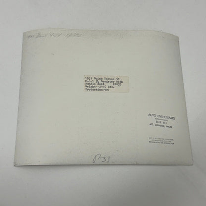 Vintage 1931 Buick Series 50 Model 54 Roadster Photo Photograph Modern Print