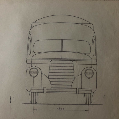 1937 Coachbuilder Bus Design Blueprint Rendering Blue Print Coach Bus Truck