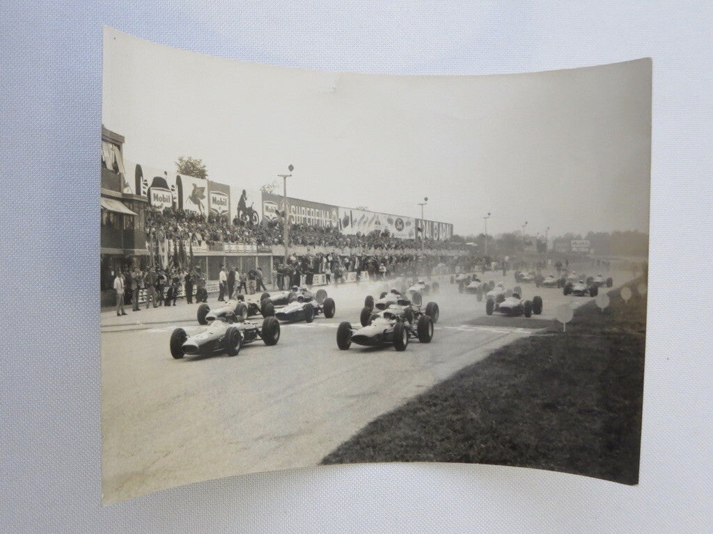 Vintage 1964 Racing Photograph Photo - Italian Grand Prix Cars Jim Clark +