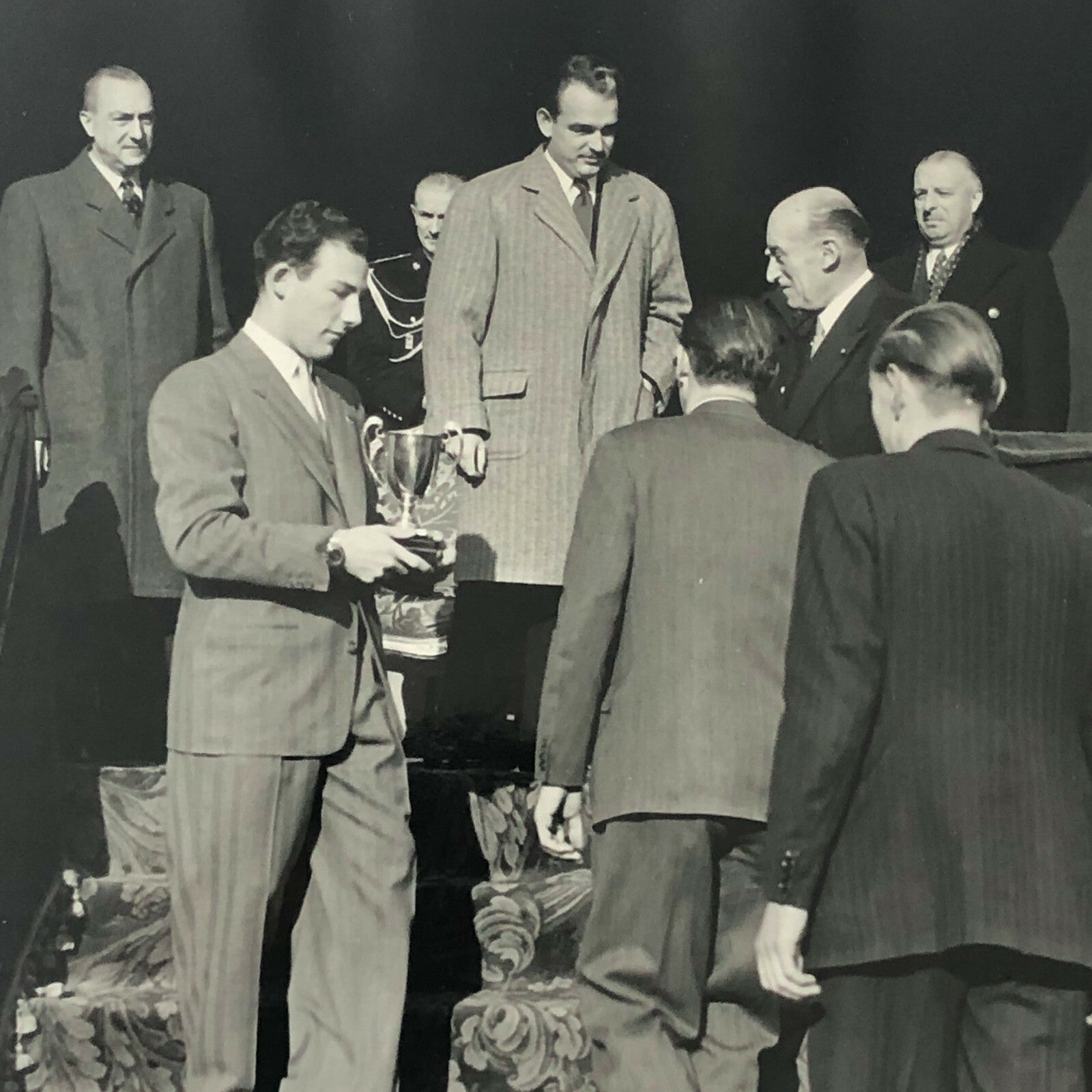Vintage 1952 Rallye Monte Carlo Stirling Moss Award Ceremony Photo Photograph 