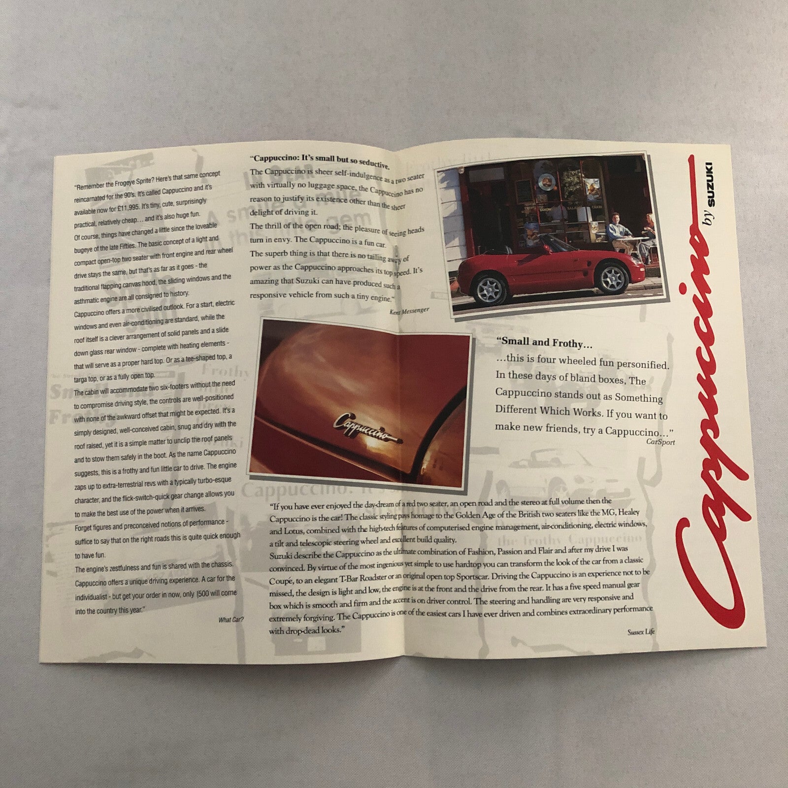 Suzuki Capuccino Sales Brochure Catalog Advertising British UK 1994