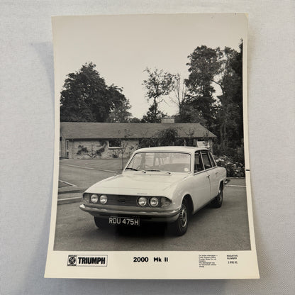 Triumph 2000 MK II Car Factory Press Photo Photograph Print 1972