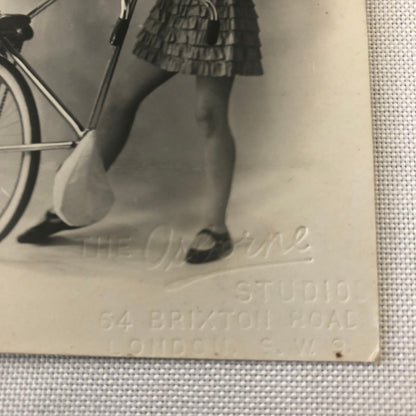 Circus Real Photo Postcard RPPC Acrobats Balancing Bicycle Act Man Woman Clown