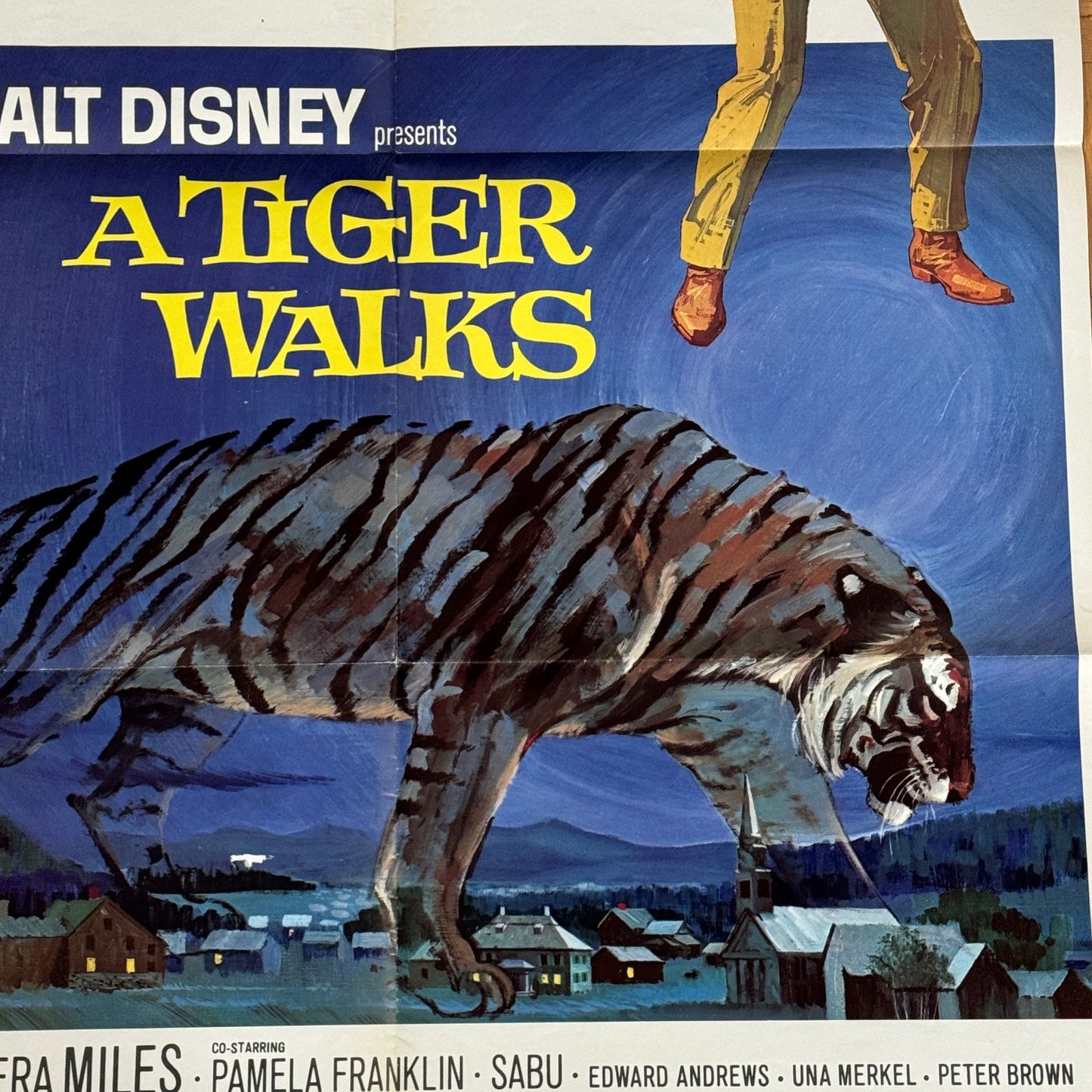 Vintage Disney Movie Poster A Tiger Walks 1964 Walt Disney Film