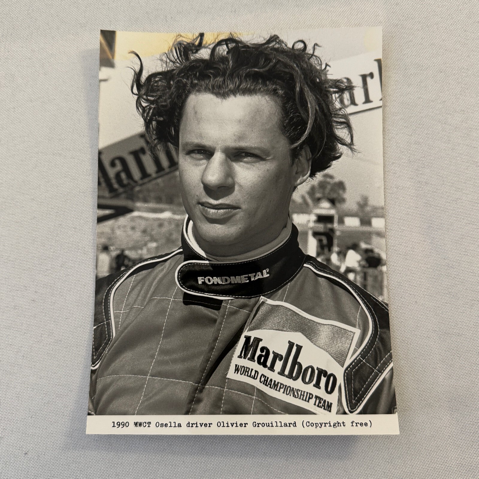 Olivier Grouillard 1990 MWCT Osella Racing Driver Press Photo Photograph