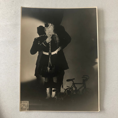 Circus Performer with Miniature Mini Bicycle Bike Photo Paris Vintage Scottish