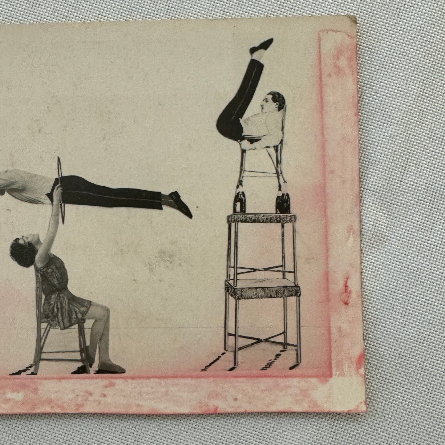 Vintage CIrcus Balancing Act Advertising Card Lot of 2 Christian & Fleurette