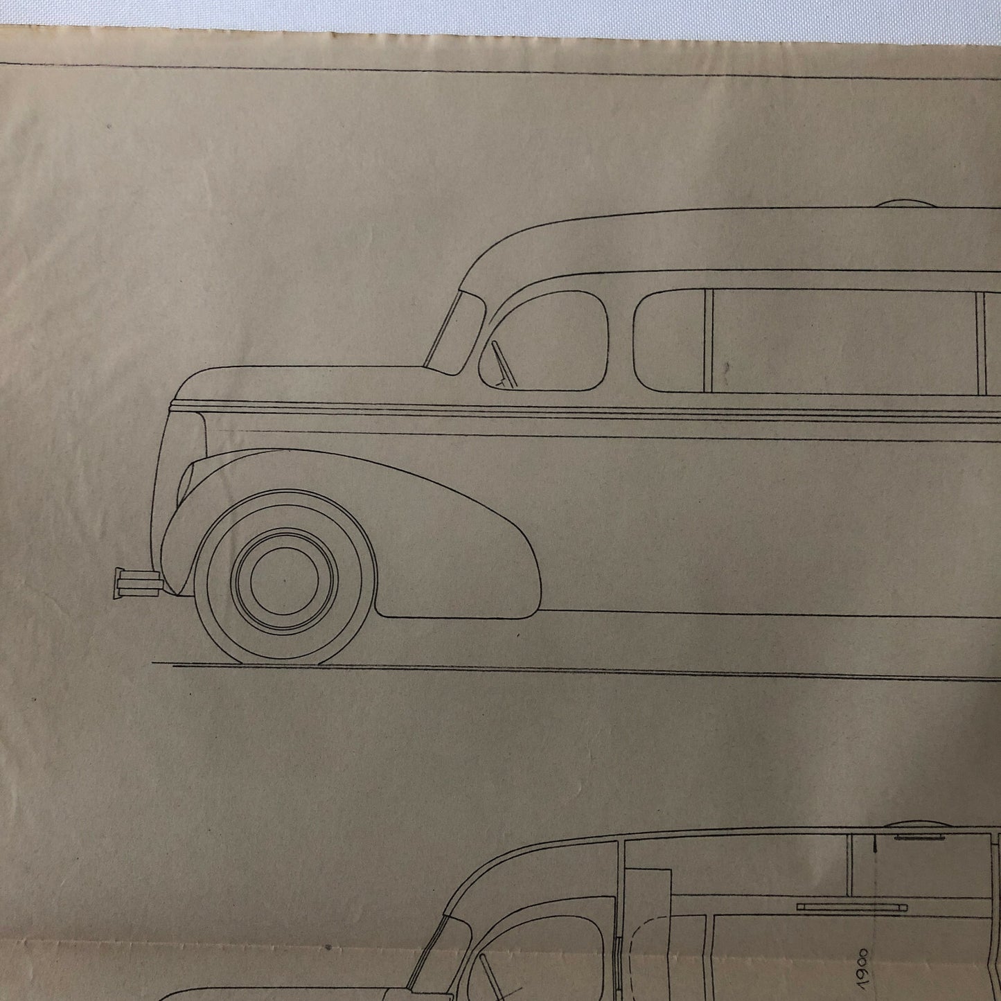 1937 Coachbuilder Bus Design Blueprint Rendering Blue Print Coach Bus Truck