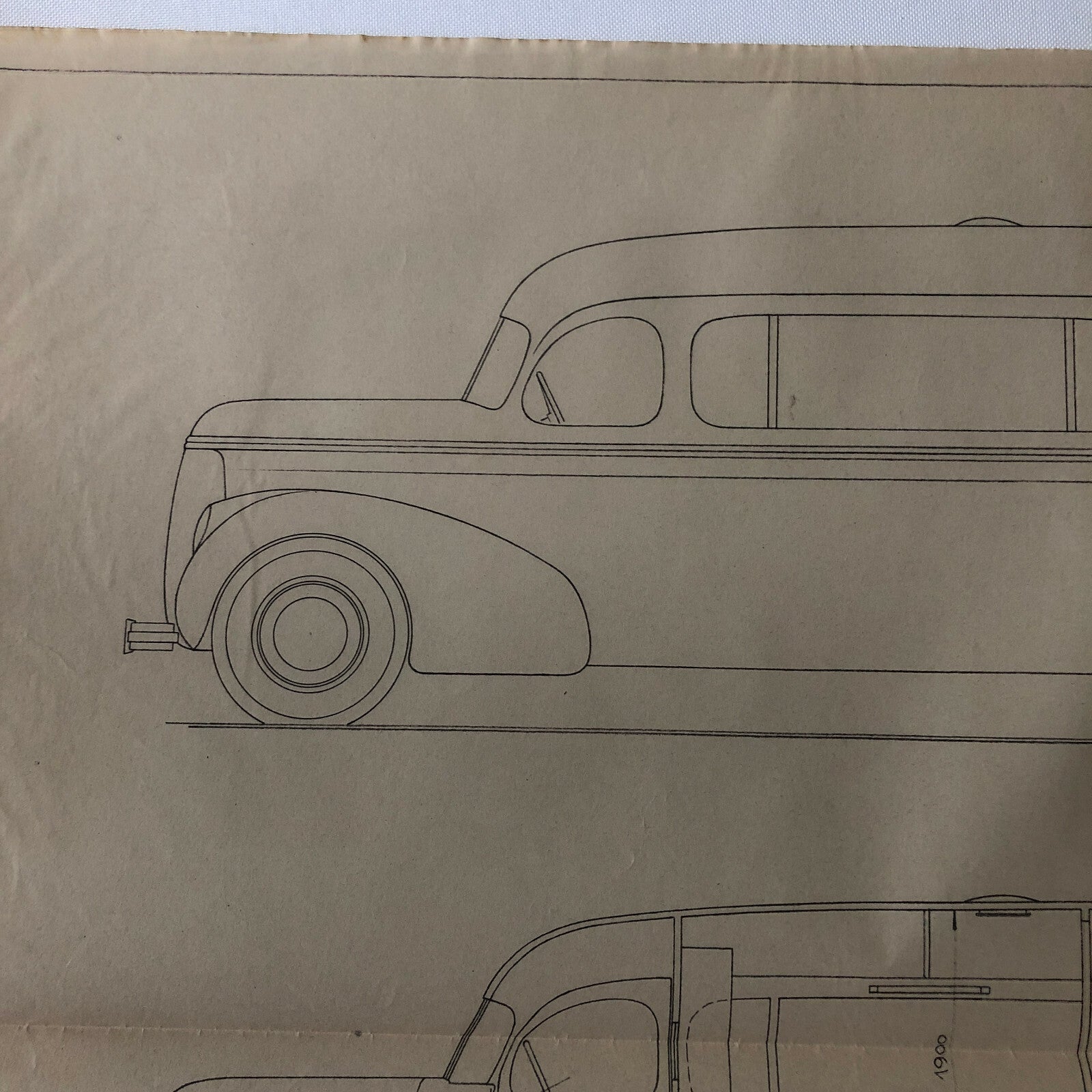 1937 Coachbuilder Bus Design Blueprint Rendering Blue Print Coach Bus Truck