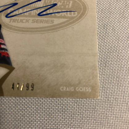 2011 Press Pass Fanfare Autograph Graig Goess Signed Card Signature Auto NASCAR