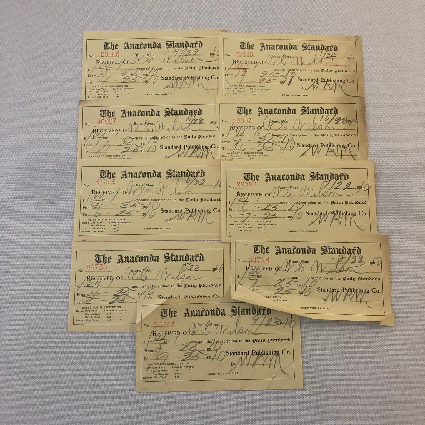 The Anaconda Standard Butte Montana Newspaper Document Ephemera Lot 9x 1910