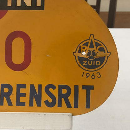 1963 RAC Zuid Brabant Grensrit Car Rally Rallye Participant Plate w/ Martini Ad