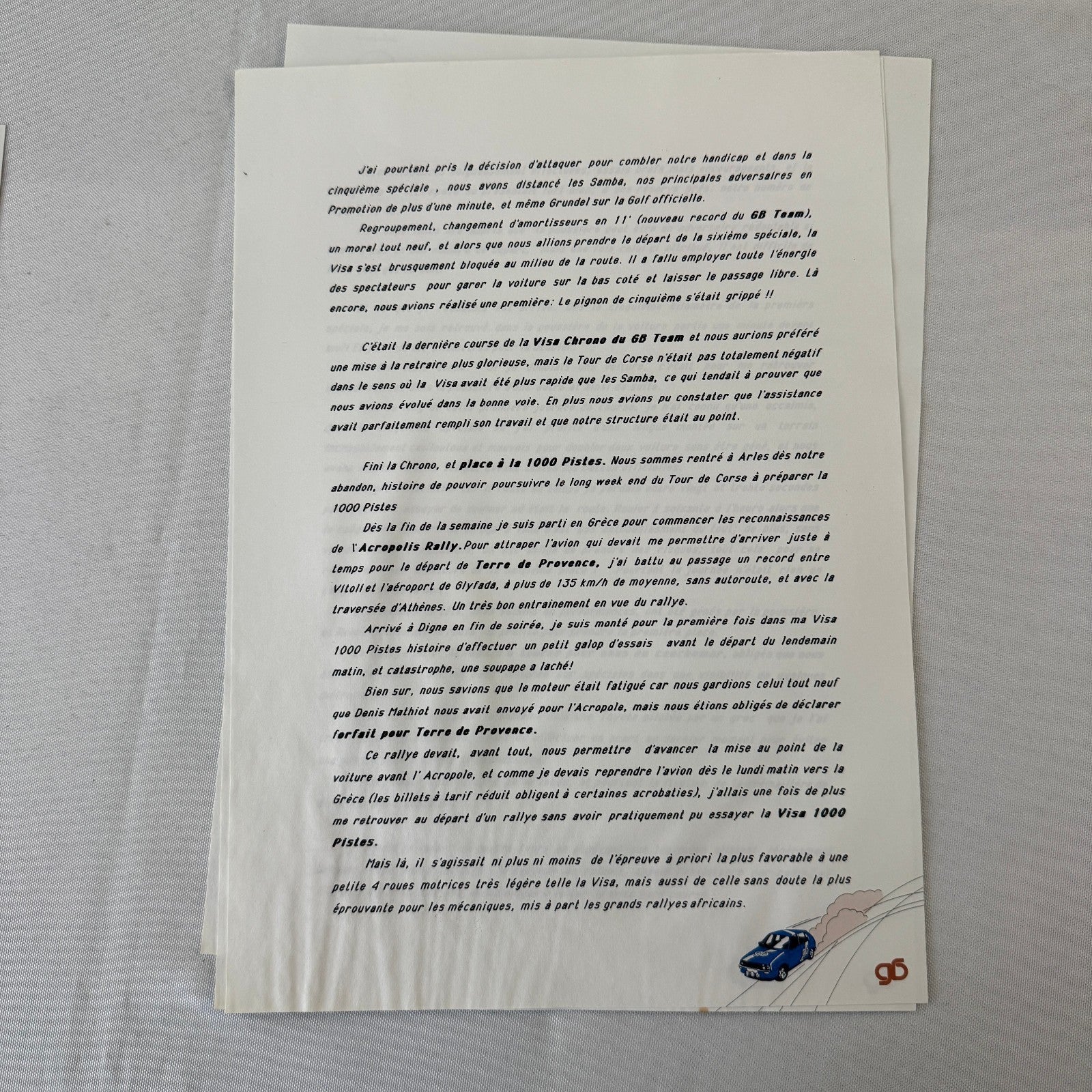 Gerard Barachini Racing Team Rally Rallye Press Kit Photos FRENCH