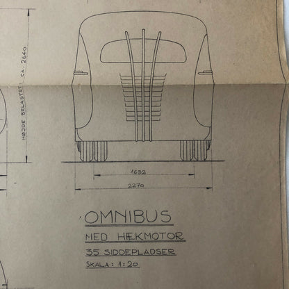 1936 Coachbuilder Bus Design Blueprint Rendering Blue Print Coach Bus Truck
