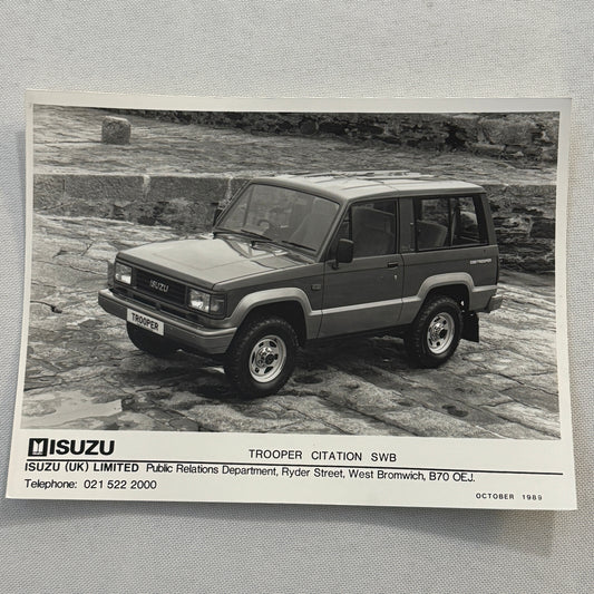 Isuzu Trooper Citation SWB Factory Press Photo Photograph Vintage 1989