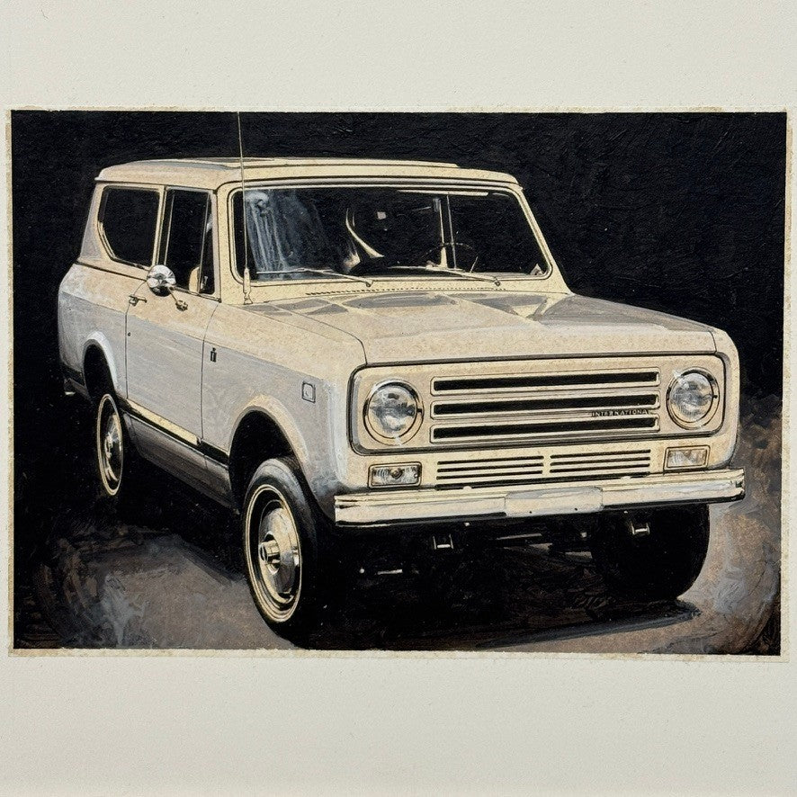 International Scout Illustration Art Drawing Robert Preis Vintage Truck