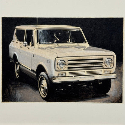International Scout Illustration Art Drawing Robert Preis Vintage Truck