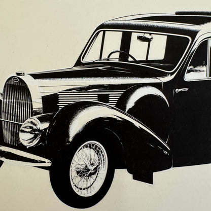 1939 Bugatti Type 57C Galibier Automobile Illustration Art Drawing Hand Drawn