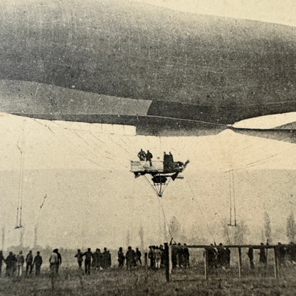Vintage Zeppelin Airship Dirigible Postcard Post Card French Republique Military