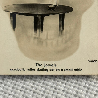 Vintage Circus Performer Postcard Post Card The Jewels Acrobatic Roller Skating
