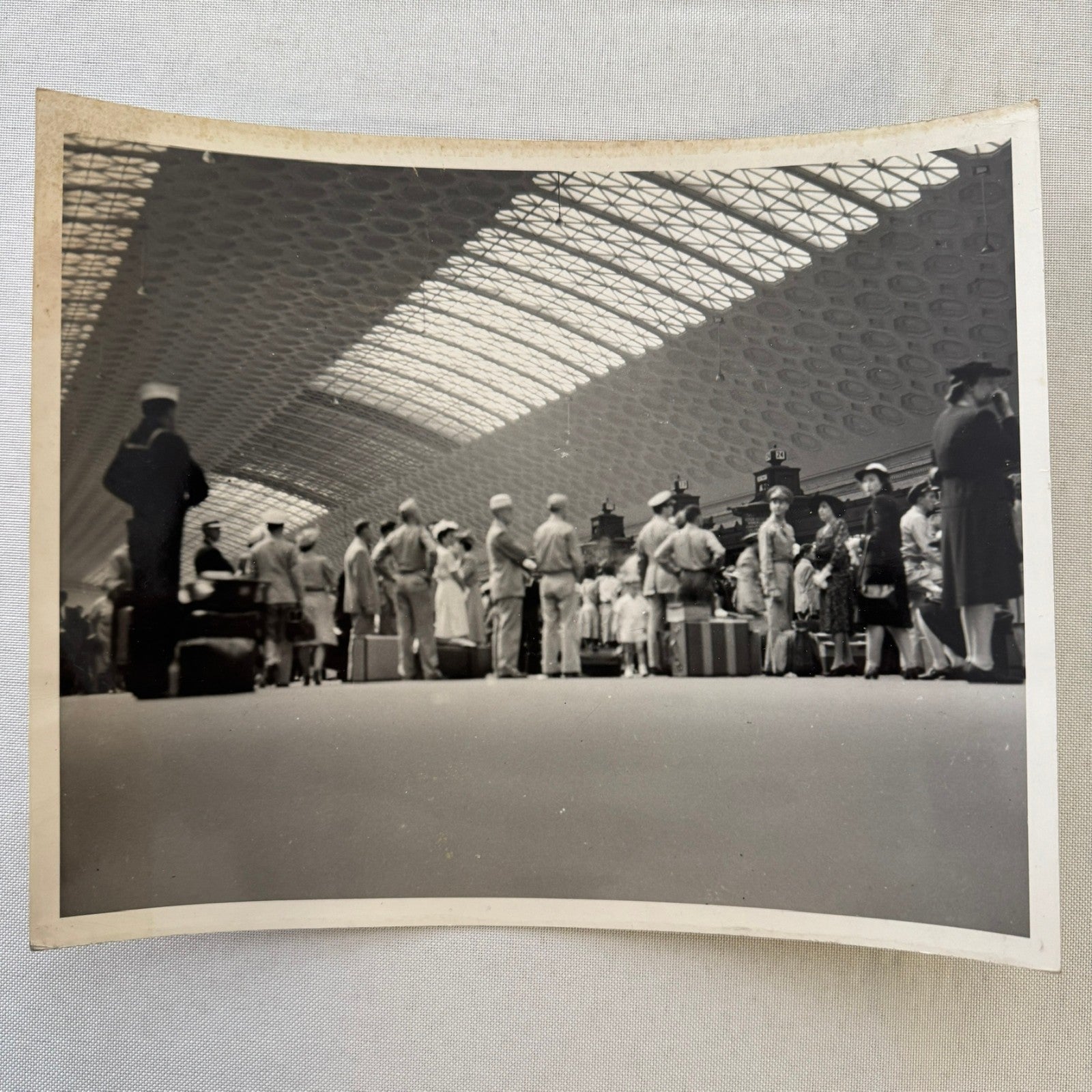 Vintage Railroad Station Photo Photograph Lot Washington DC Crowd People 5x
