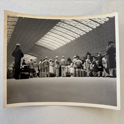 Vintage Railroad Station Photo Photograph Lot Washington DC Crowd People 5x