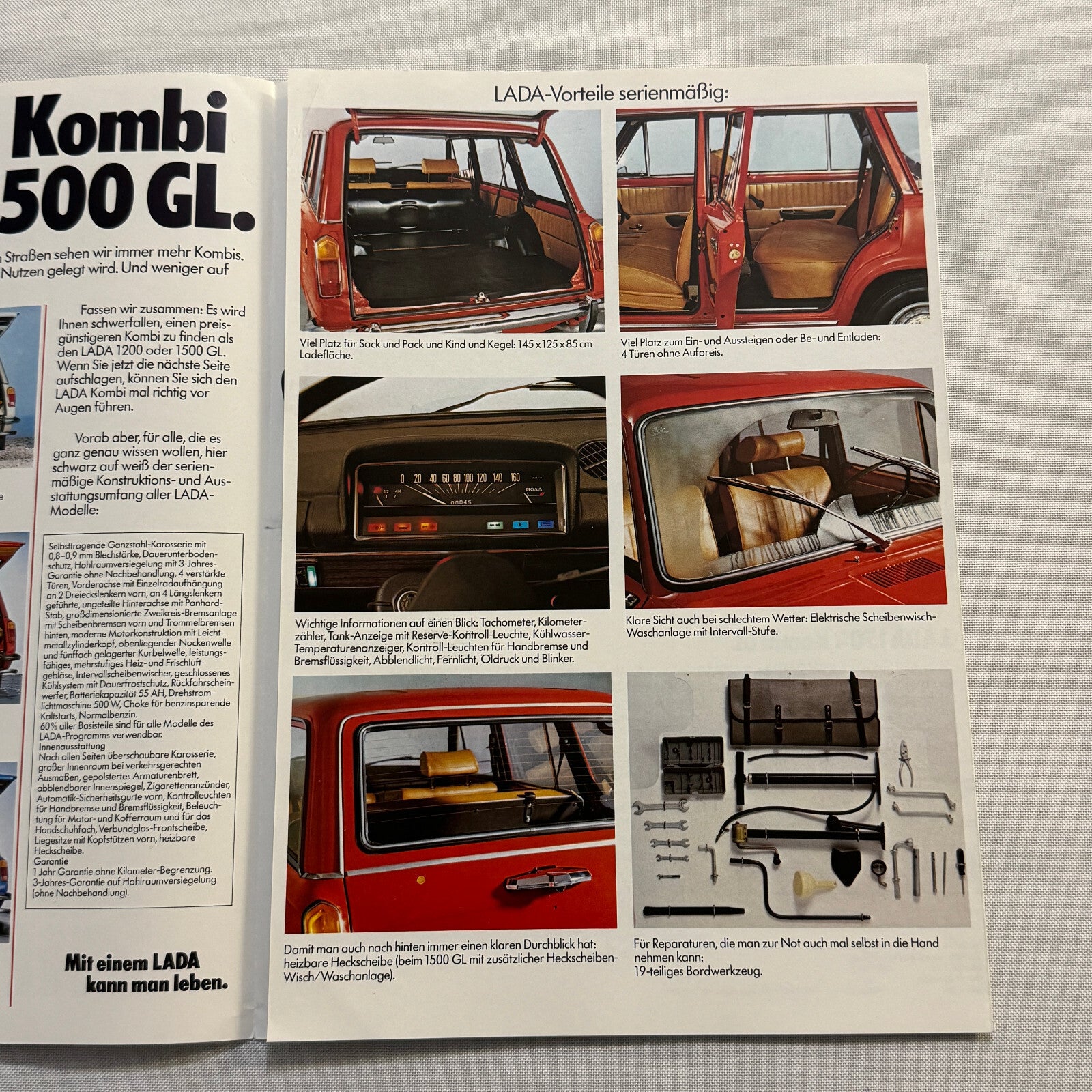 Lada 1200 and 1500 GL Car Sales Brochure Catalog Advertising German Text Vintage