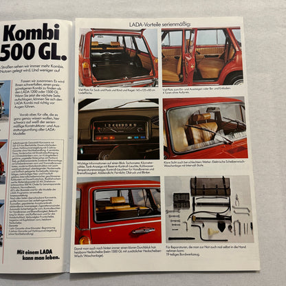 Lada 1200 and 1500 GL Car Sales Brochure Catalog Advertising German Text Vintage